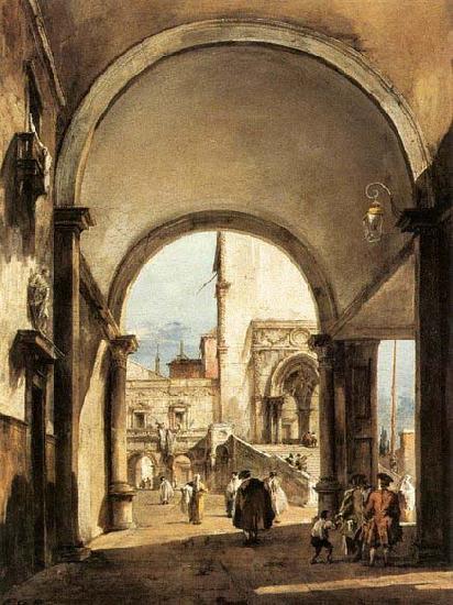 Francesco Guardi An Architectural Caprice before 1777 Norge oil painting art